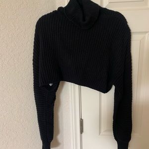 Black turtle neck crop sweater